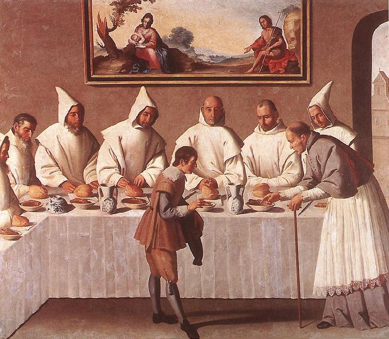 ZURBARAN  Francisco de St Hugo of Grenoble in the Carthusian Refectory